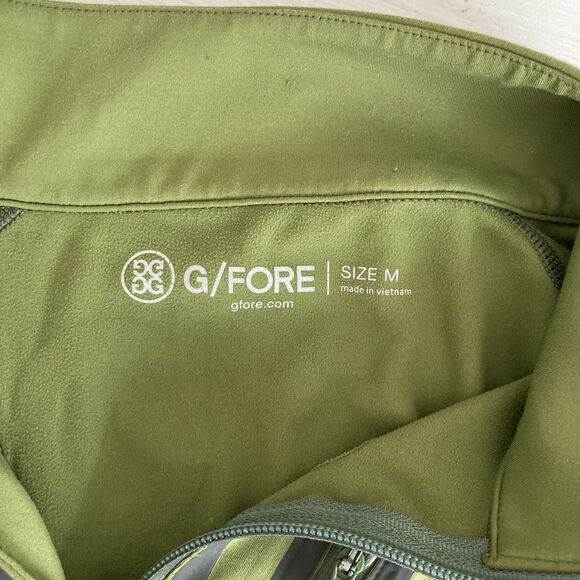 G/Fore Pullover Mens Medium Green 1/4 Zip Golf Jacket Logo Performance Preppy - Picture 11 of 11
